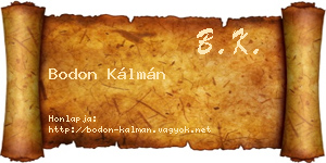Bodon Kálmán névjegykártya