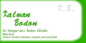 kalman bodon business card