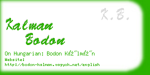 kalman bodon business card